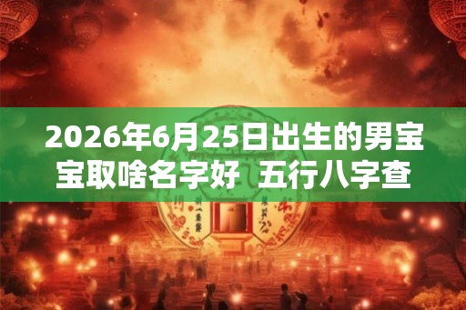 2026年6月25日出生的男宝宝取啥名字好  五行八字查询