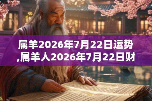 属羊2026年7月22日运势,属羊人2026年7月22日财运,生肖羊2026年7月22日运势