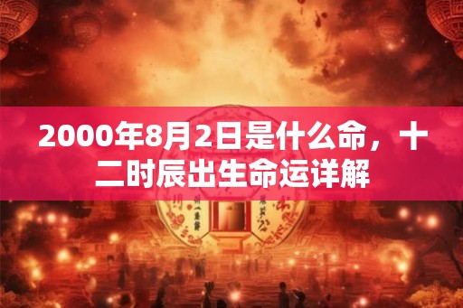 2000年8月2日是什么命，十二时辰出生命运详解