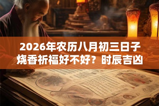 2026年农历八月初三日子烧香祈福好不好？时辰吉凶如何？