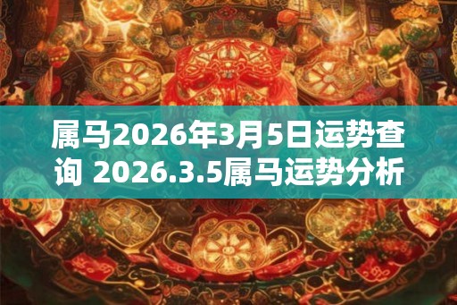 属马2026年3月5日运势查询 2026.3.5属马运势分析