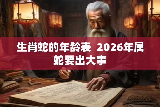 生肖蛇的年龄表  2026年属蛇要出大事
