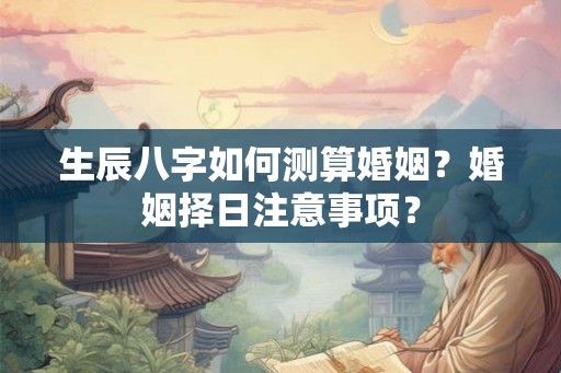 生辰八字如何测算婚姻？婚姻择日注意事项？