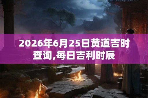 2026年6月25日黄道吉时查询,每日吉利时辰