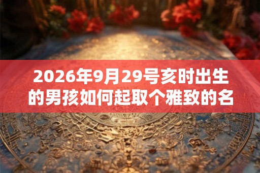 2026年9月29号亥时出生的男孩如何起取个雅致的名字，五行属什么
