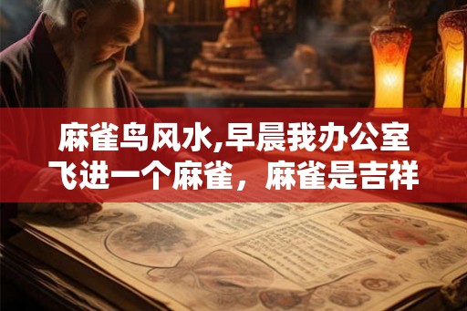 麻雀鸟风水,早晨我办公室飞进一个麻雀，麻雀是吉祥鸟吗？
