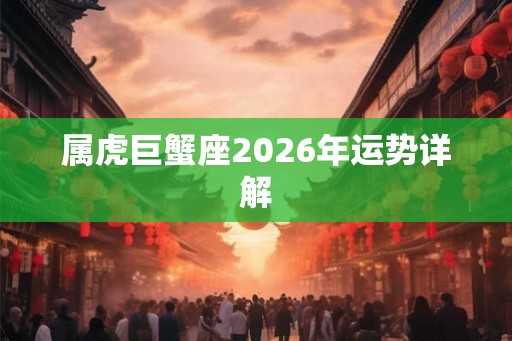 属虎巨蟹座2026年运势详解 属虎巨蟹座2026年运势详解