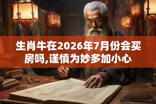 生肖牛在2026年7月份会买房吗,谨慎为妙多加小心