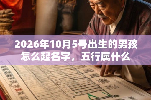 2026年10月5号出生的男孩怎么起名字，五行属什么
