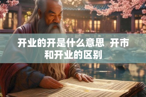 开业的开是什么意思  开市和开业的区别