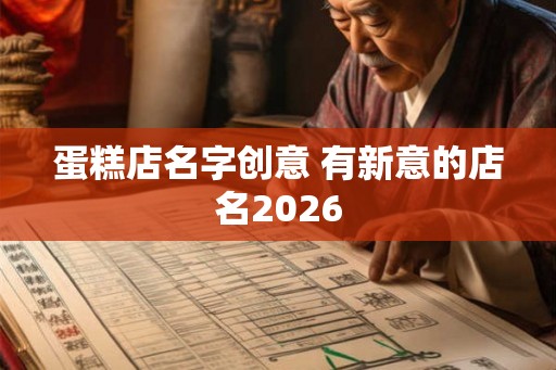 蛋糕店名字创意 有新意的店名2026