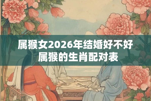 属猴女2026年结婚好不好  属猴的生肖配对表