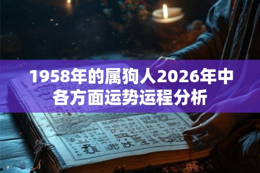 1958年的属狗人2026年中各方面运势运程分析