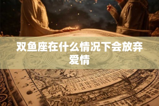 双鱼座在什么情况下会放弃爱情 双鱼座在什么情况下会放弃爱情