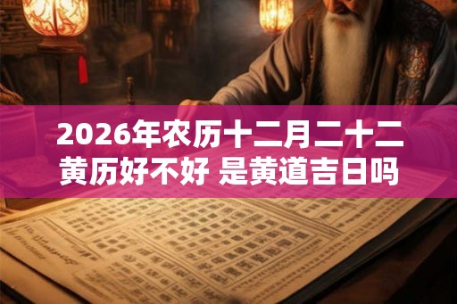 2026年农历十二月二十二黄历好不好 是黄道吉日吗