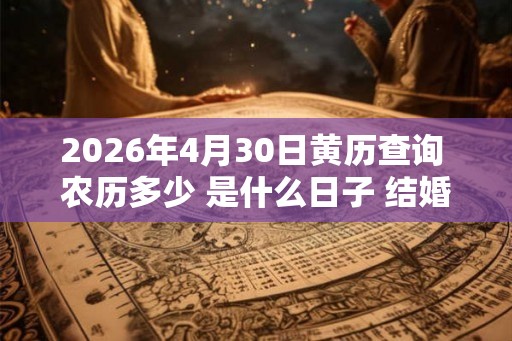 2026年4月30日黄历查询 农历多少 是什么日子 结婚吉时