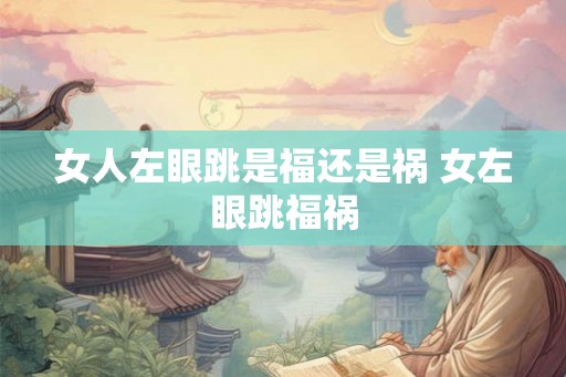 女人左眼跳是福还是祸 女左眼跳福祸 女人左眼跳是福还是祸 女左眼跳福祸
