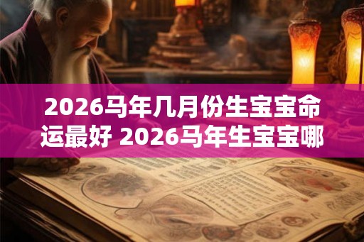 2026马年几月份生宝宝命运最好 2026马年生宝宝哪月最吉利 2026马年几月份生宝宝命运最好 2026马年生宝宝哪月最吉利