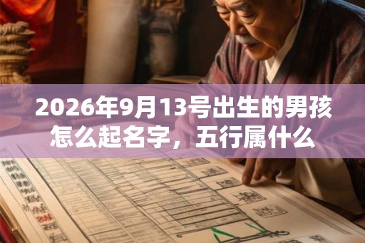2026年9月13号出生的男孩怎么起名字，五行属什么