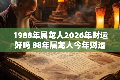 1988年属龙人2026年财运好吗 88年属龙人今年财运如何