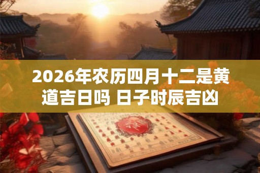 2026年农历四月十二是黄道吉日吗 日子时辰吉凶