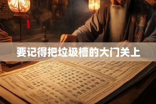 要记得把垃圾槽的大门关上