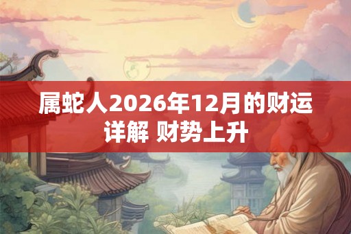属蛇人2026年12月的财运详解 财势上升