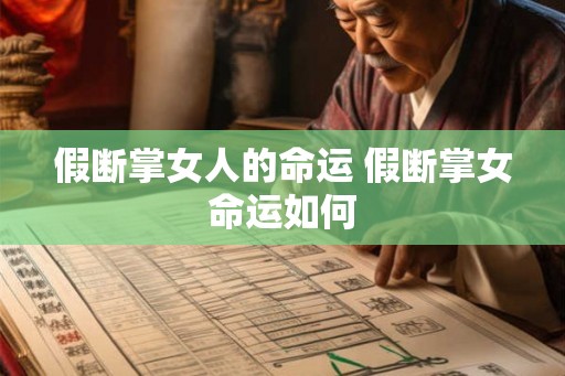 假断掌女人的命运 假断掌女命运如何