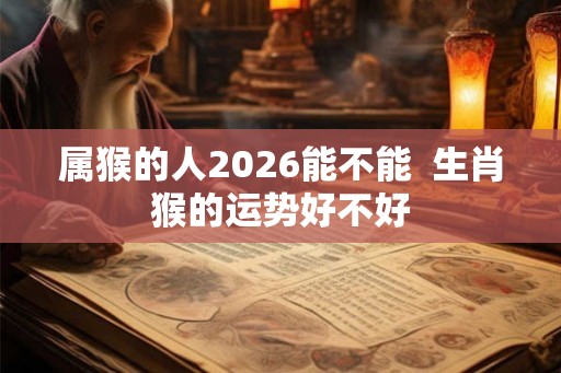 属猴的人2026能不能 生肖猴的运势好不好 属猴的人2026能不能 生肖猴的运势好不好