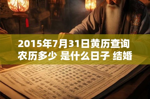 2015年7月31日黄历查询 农历多少 是什么日子 结婚吉时
