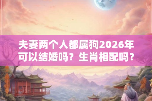 夫妻两个人都属狗2026年可以结婚吗?生肖相配吗? 夫妻两个人都属狗2026年可以结婚吗?生肖相配吗?