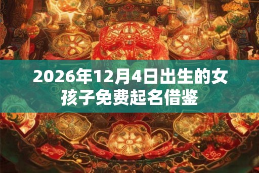 2026年12月4日出生的女孩子免费起名借鉴