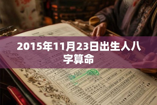 2015年11月23日出生人八字算命