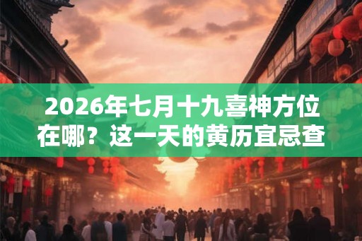 2026年七月十九喜神方位在哪？这一天的黄历宜忌查询