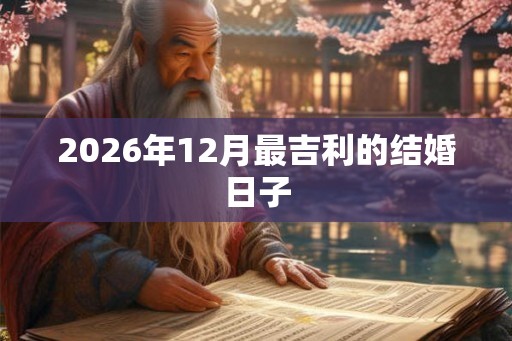2026年12月最吉利的结婚日子