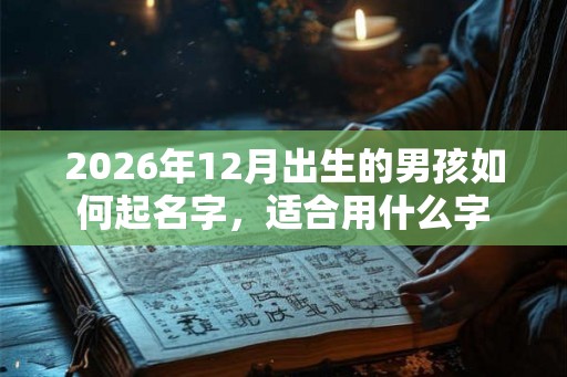 2026年12月出生的男孩如何起名字，适合用什么字