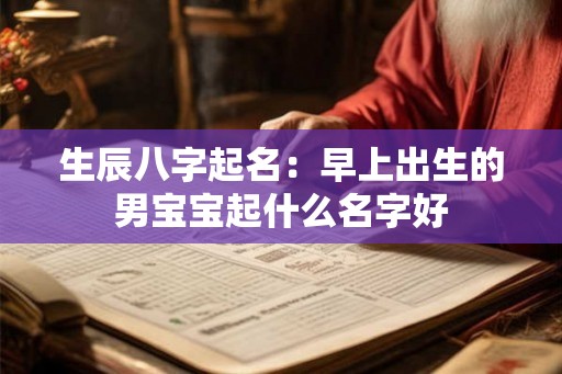 生辰八字起名：早上出生的男宝宝起什么名字好