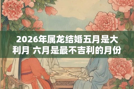 2026年属龙结婚五月是大利月 六月是最不吉利的月份