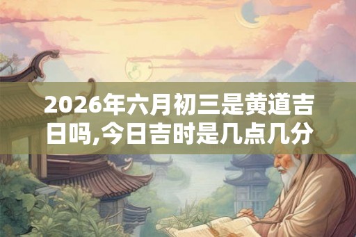 2026年六月初三是黄道吉日吗,今日吉时是几点几分
