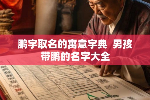 鹏字取名的寓意字典  男孩带鹏的名字大全
