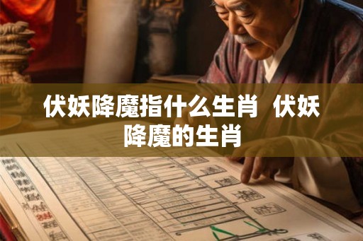 伏妖降魔指什么生肖  伏妖降魔的生肖