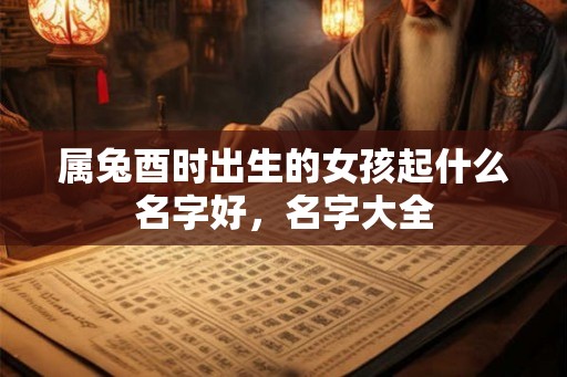 属兔酉时出生的女孩起什么名字好，名字大全