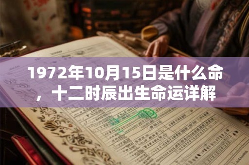 1972年10月15日是什么命，十二时辰出生命运详解