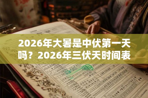 2026年大暑是中伏第一天吗？2026年三伏天时间表！
