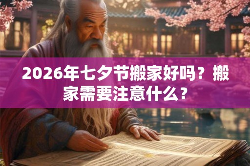 2026年七夕节搬家好吗？搬家需要注意什么？