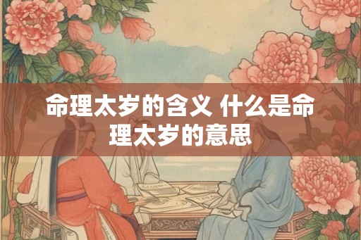 命理太岁的含义 什么是命理太岁的意思