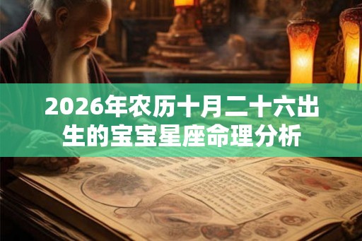2026年农历十月二十六出生的宝宝星座命理分析