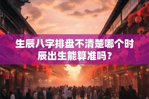 生辰八字排盘不清楚哪个时辰出生能算准吗? 生辰八字排盘不清楚哪个时辰出生能算准吗?