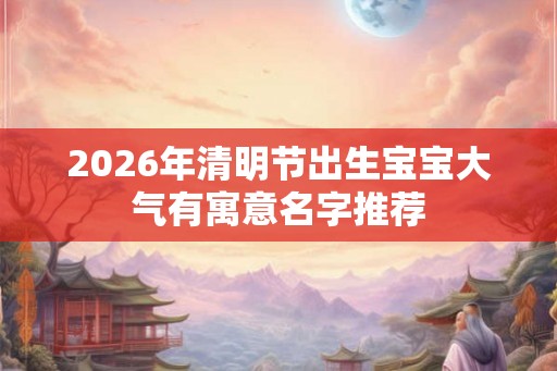 2026年清明节出生宝宝大气有寓意名字推荐