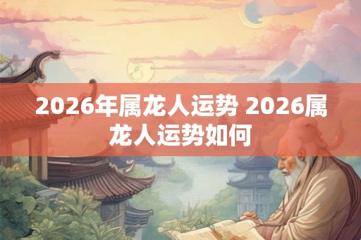 2026年属龙人运势 2026属龙人运势如何